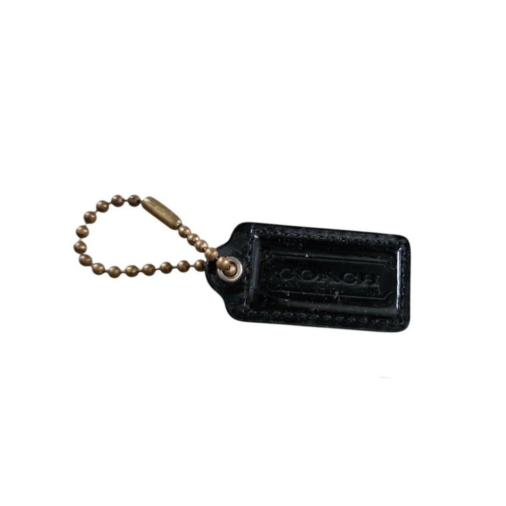COACH Y2K Poppy Small Replacement Hangtag Black Patent Leather Bag Charm